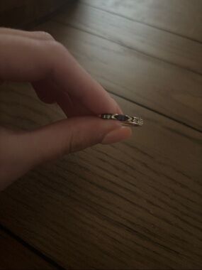 Avon Silver Ring with Purple Oval Stone